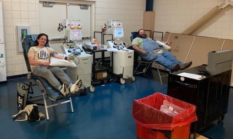 Blood donor 1: It’s a relaxed atmosphere as donors participate in the Oklahoma Blood Drive held on campus April 4-5.