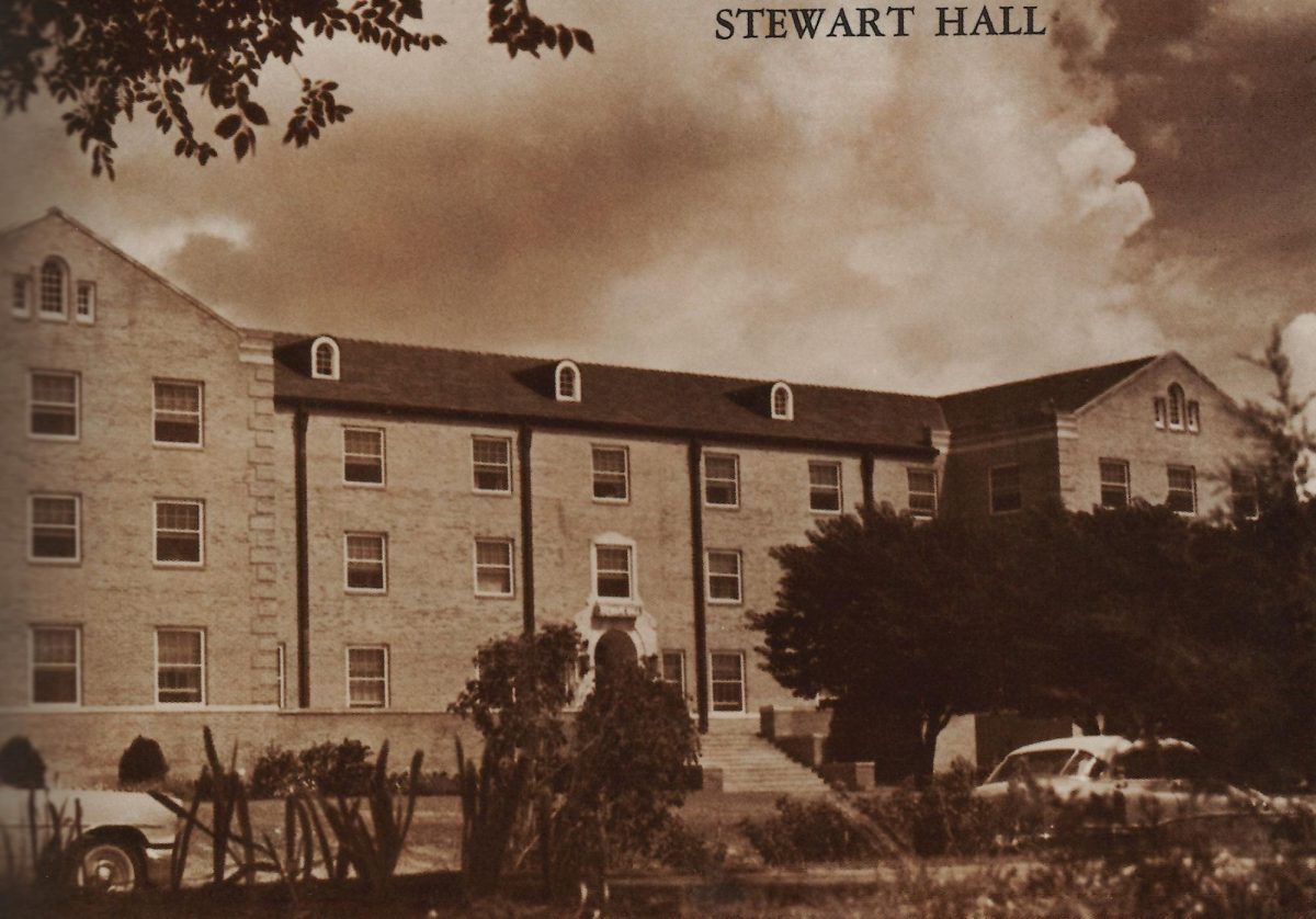The front of Stewart Hall. Photographed in 1960. 